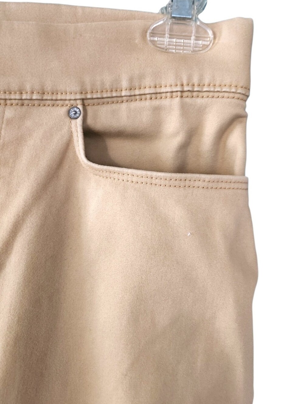 Levi Strauss Signature Pull-on Skinny Stretch Pants Cream Pockets Faux Zip Sz 12 - Picture 5 of 16